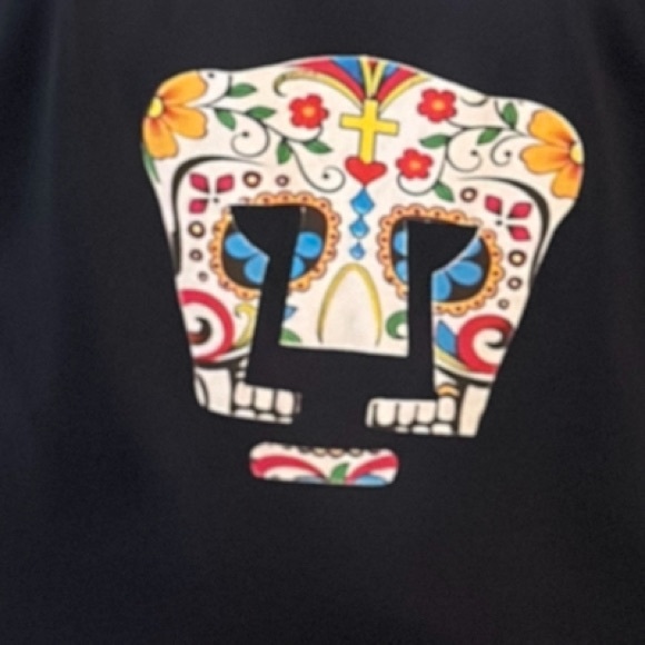 Pumas Dia De Los Muertos T-Shirt Adult Large Polyester Navy Blue Size L - Picture 1 of 3